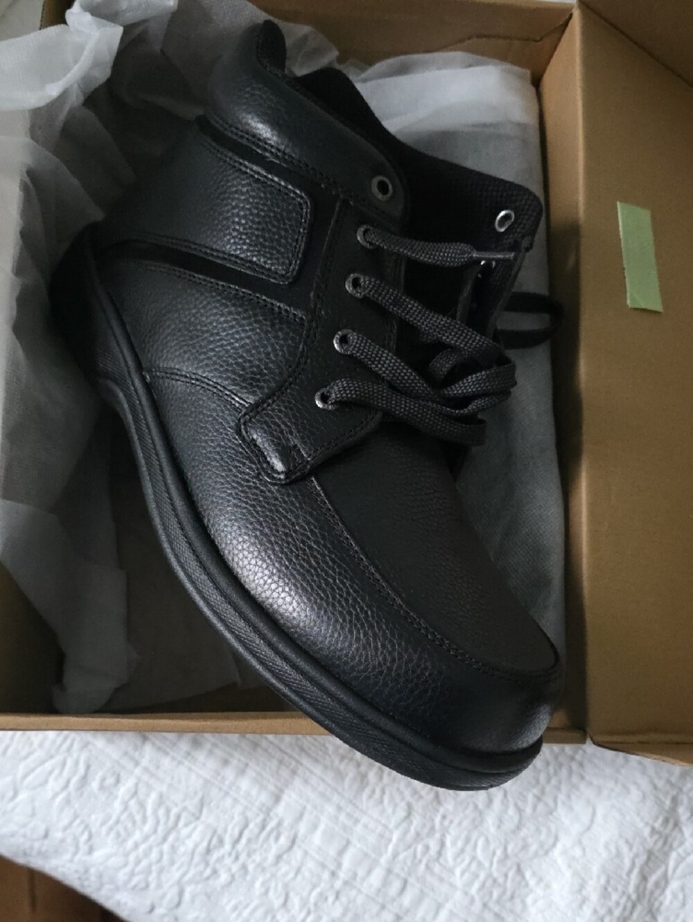 Men's Black Boots with Blue/Teal Orthotic Insoles